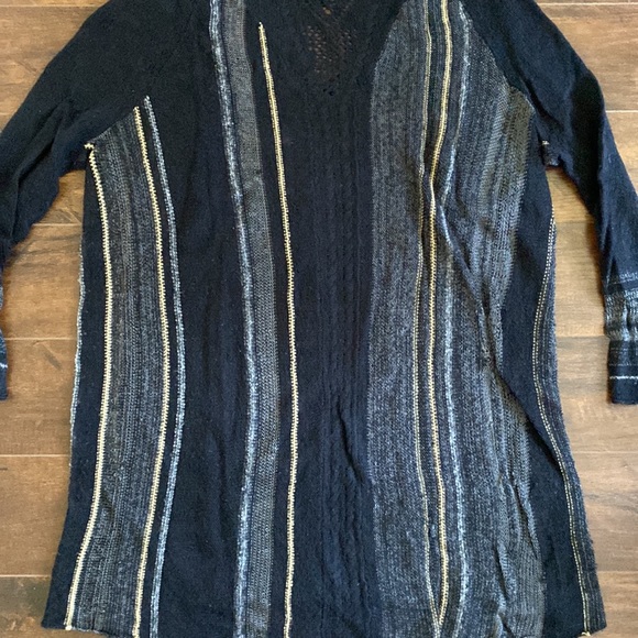 Free People - Sweater Tunic - Black Grey Tan - Small - Picture 7 of 7